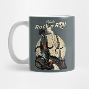 Vinyl Record & Needle - Listen to Rock n Roll (gray) Mug